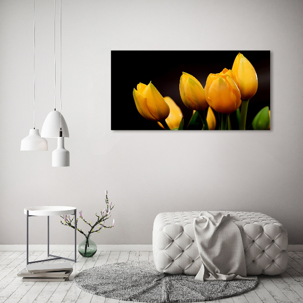 Bild auf glas Gelbe Tulpen