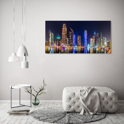 Foto glasbild Dubai bei Nacht