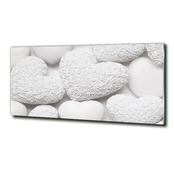 Glasbild Weißer Herz-Hintergrund