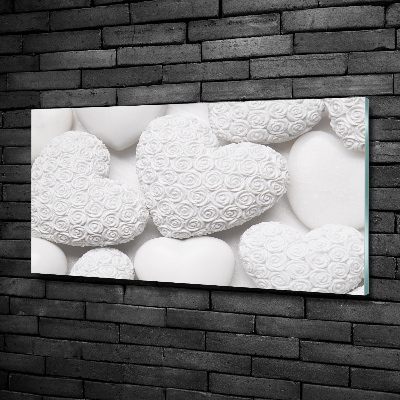 Glasbild Weißer Herz-Hintergrund