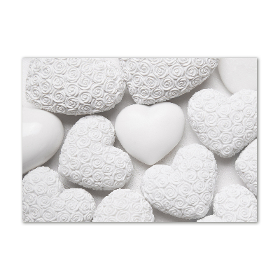 Glasbild Weißer Herz-Hintergrund