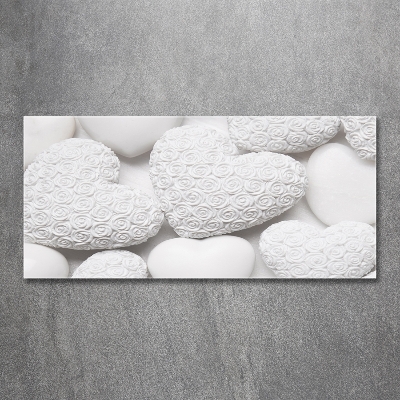 Glasbild Weißer Herz-Hintergrund