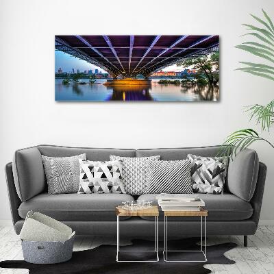 Glasbild Brücke in Warschau