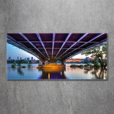 Glasbild Brücke in Warschau