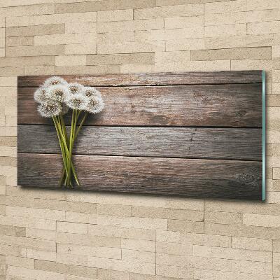 Glasbild Löwenzahnholz