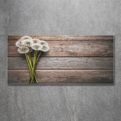 Glasbild Löwenzahnholz