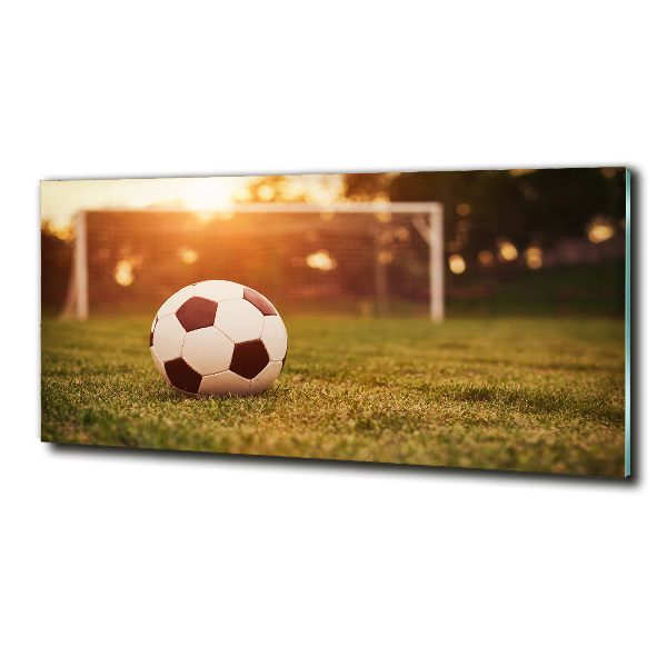 Glasbild Der Ball auf dem Spielfeld