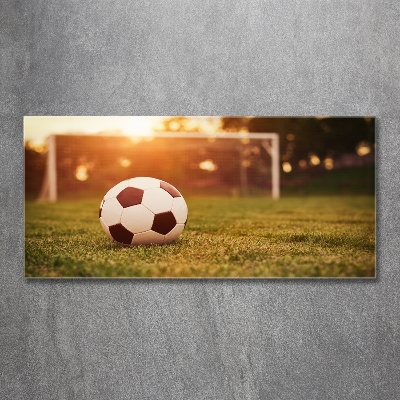 Glasbild Der Ball auf dem Spielfeld