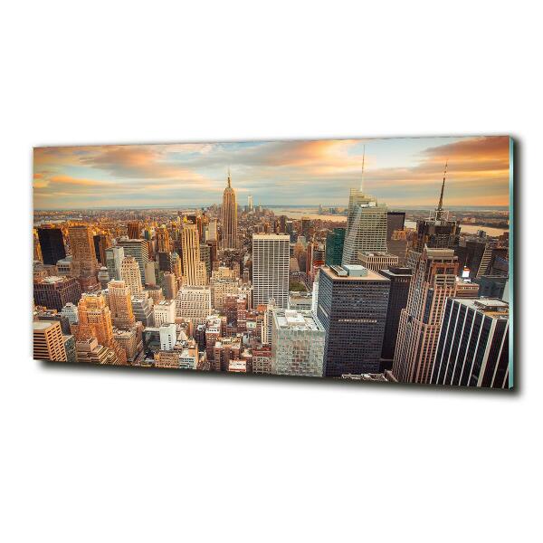 Glasbild New York aus der Vogelperspektive