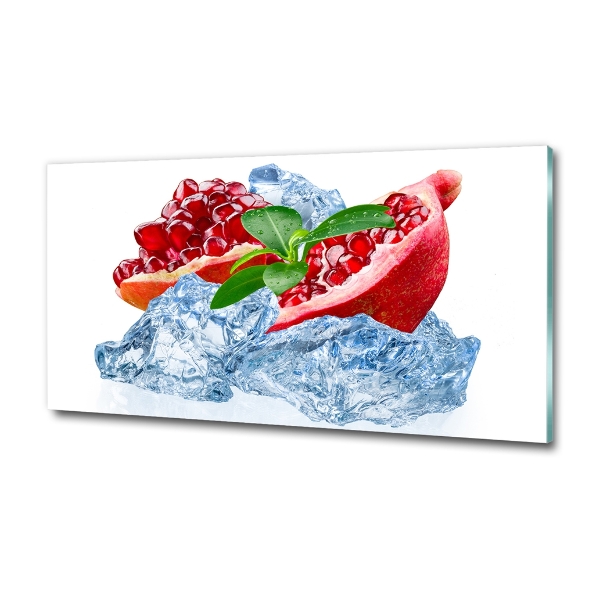 Glasbild Granatapfel mit Eis