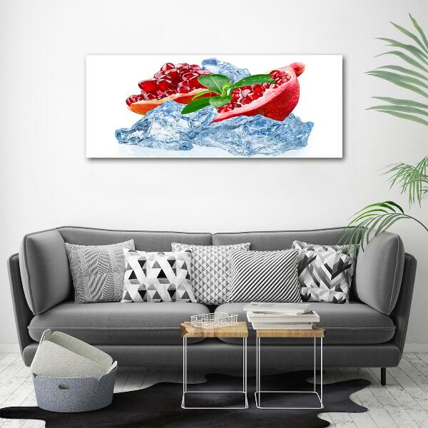 Glasbild Granatapfel mit Eis