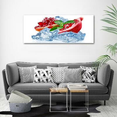 Glasbild Granatapfel mit Eis