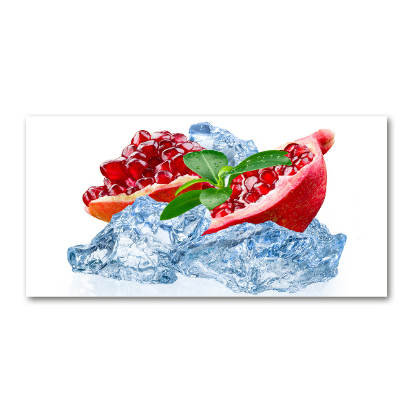 Glasbild Granatapfel mit Eis