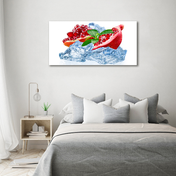 Glasbild Granatapfel mit Eis