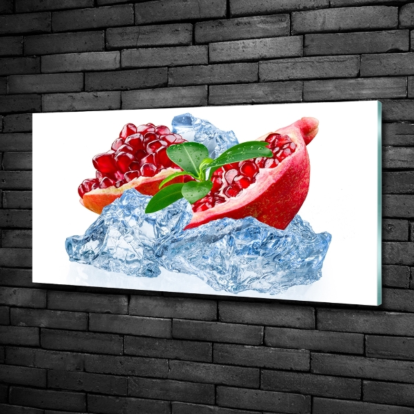 Glasbild Granatapfel mit Eis