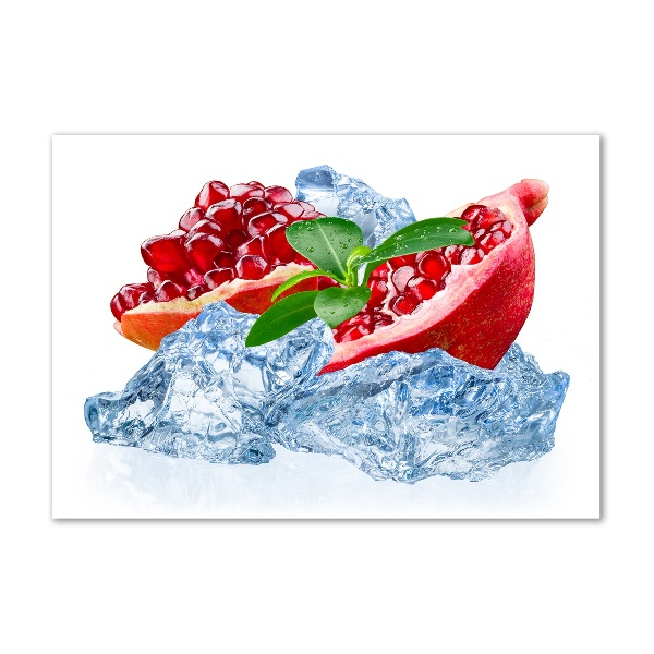 Glasbild Granatapfel mit Eis