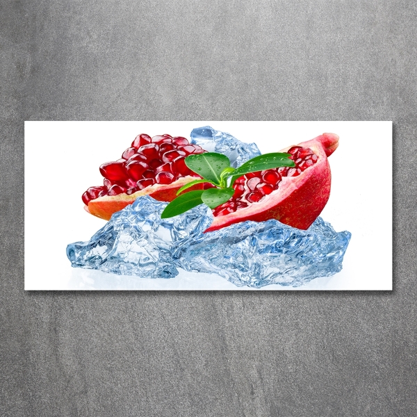 Glasbild Granatapfel mit Eis