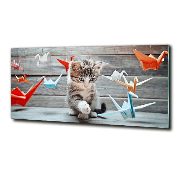 Foto glasbild Katzenvögel aus Papier