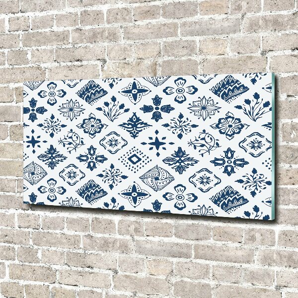 Foto glasbild Blumenmuster