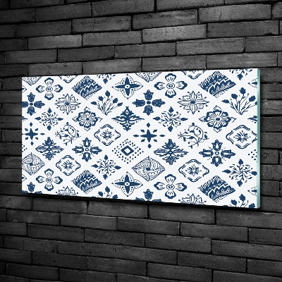 Foto glasbild Blumenmuster