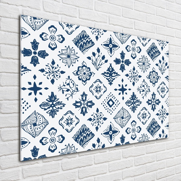 Foto glasbild Blumenmuster