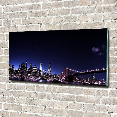 Foto glasbild Brooklyn Bridge
