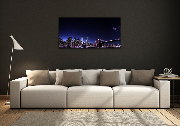 Foto glasbild Brooklyn Bridge