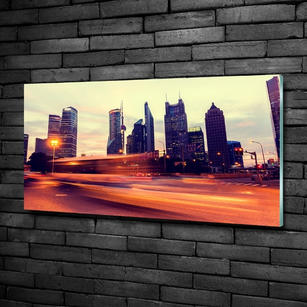 Bild auf glas Shanghai bei Nacht