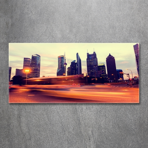 Bild auf glas Shanghai bei Nacht