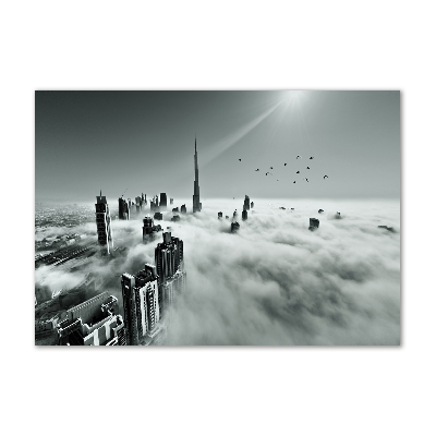 Glasbild Nebel über Dubai