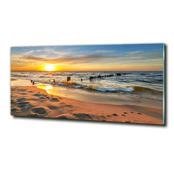 Glasbild Sunset Beach