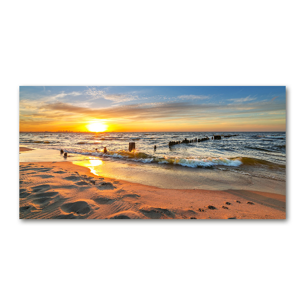 Glasbild Sunset Beach