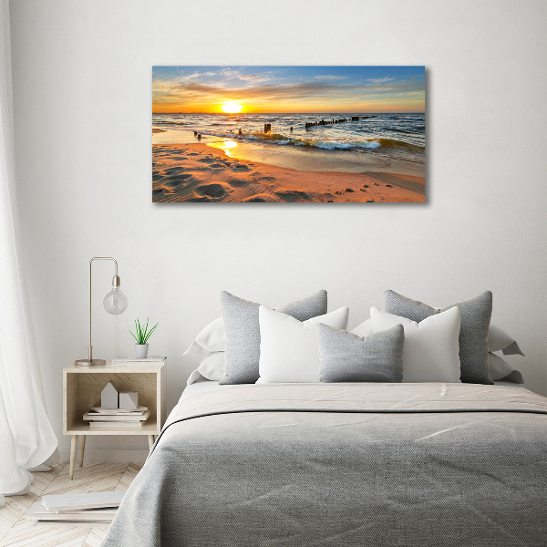 Glasbild Sunset Beach