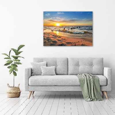 Glasbild Sunset Beach