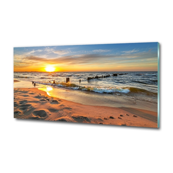 Glasbild Sunset Beach