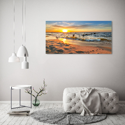Glasbild Sunset Beach