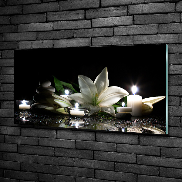 Foto glasbild Weiße Lilie