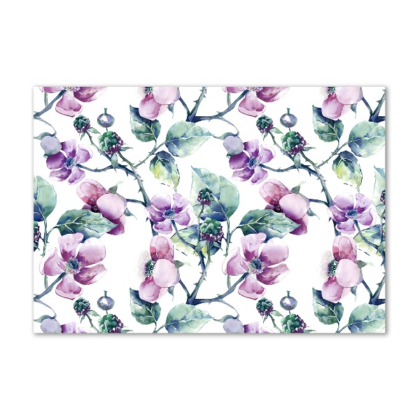 Foto glasbild Brombeerblüten