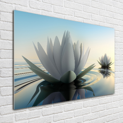 Foto glasbild Lotosblume