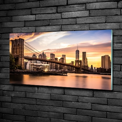 Foto glasbild Brooklyn Bridge