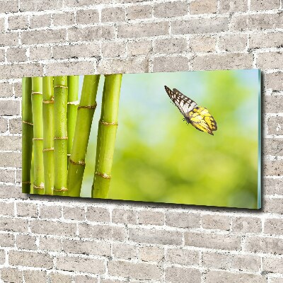Bild auf glas Bambus und Schmetterling