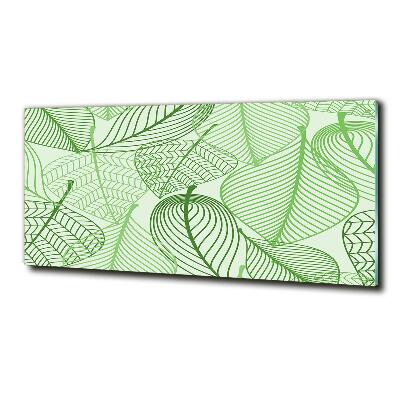 Glasbild Blättermuster