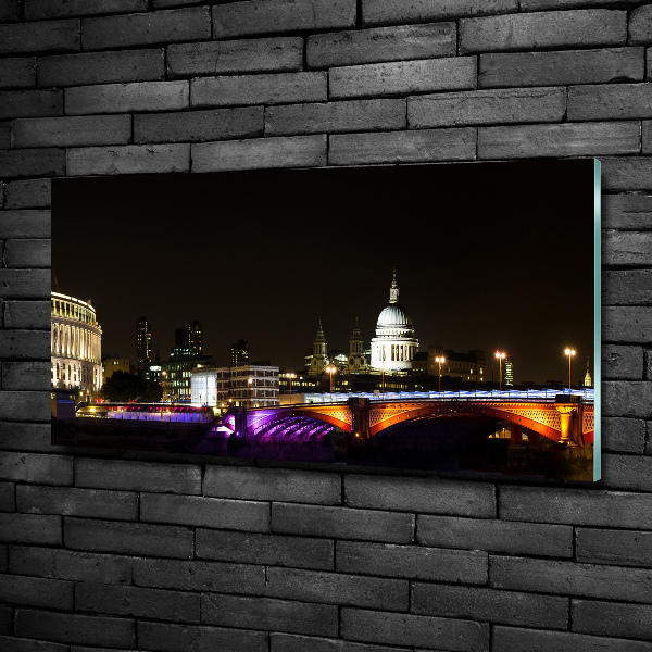 Foto glasbild Die Brücke bei Nacht