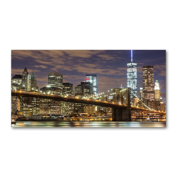 Foto glasbild Brooklyn Bridge