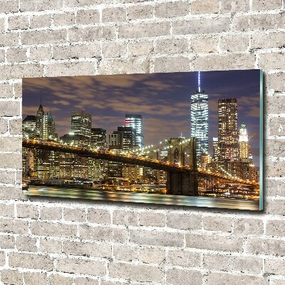Foto glasbild Brooklyn Bridge