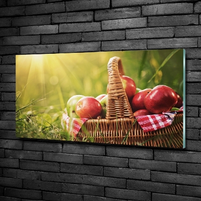 Foto glasbild Äpfel im Korb