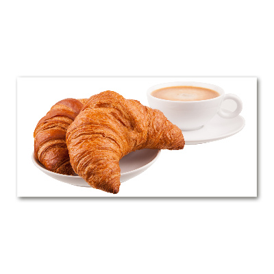 Foto glasbild Croissants und Kaffee