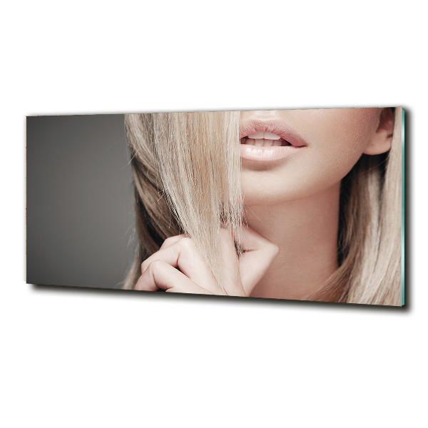 Foto glasbild Wunderschöne Blondine