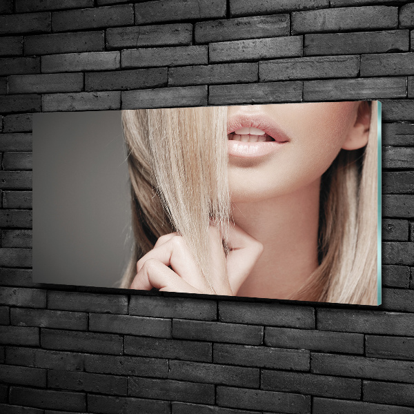 Foto glasbild Wunderschöne Blondine