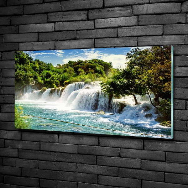 Foto glasbild Krka-Wasserfall